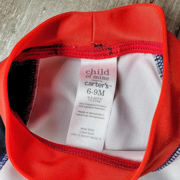 Child of Mine Carter's Baby Infant Boy Rash Guard Swim Shirt Catching Waves 6-9M - Picture 2 of 6